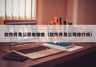 软件开发公司有哪些（软件开发公司排行榜）