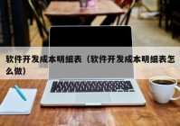 软件开发成本明细表（软件开发成本明细表怎么做）