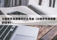 小程序开发需要学什么专业（小程序开发需要的技术）