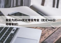 有实力的seo优化哪家专业（优化seo公司哪家好）