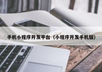 手机小程序开发平台（小程序开发手机版）